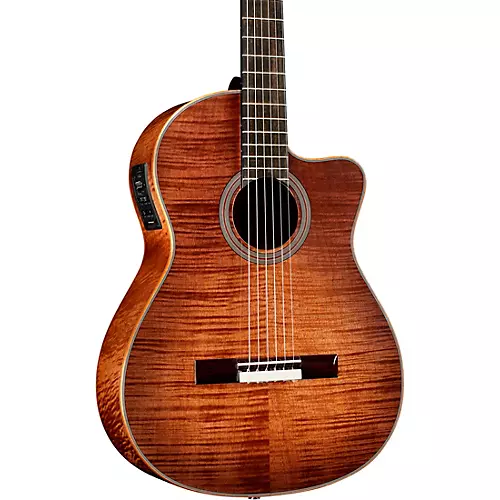 Cordoba Fusion 12 Exotic Top Nylon-String Classical Acoustic-Electric Guitar Cinnamon Burst - musicians--Friend
