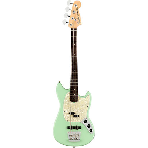 Fender American Performer Mustang Bass Rosewood Fingerboard Satin Seafoam Green - musicians--Friend
