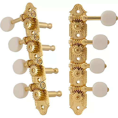 Grover Professional Mandolin F Style 409 Series White Button Tuning Machines Nickel - musicians--Friend