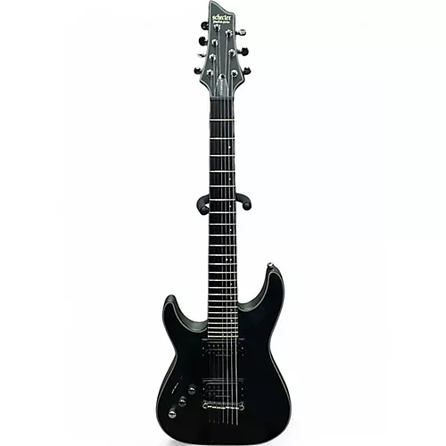 Used Schecter Guitar Research blackjack sls lh Black Solid Body Electric Guitar Black - musicians--Friend