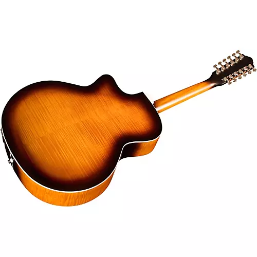Guild F-2512CE Deluxe 12-String Cutaway Jumbo Acoustic-Electric Guitar Antique Burst - musicians--Friend
