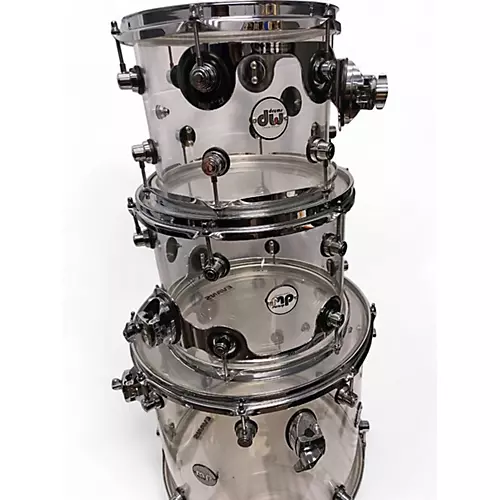 Used DW 4 Piece Design Series Acrylic Black Drum Kit Black - musicians--Friend