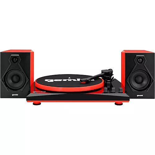 Gemini TT-900BR Vinyl Record Player Turntable With Bluetooth and Dual Stereo Speakers Black/Red - musicians--Friend