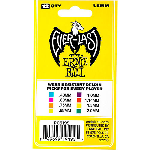 Ernie Ball Everlast Delrin Picks 12 Pack .88 mm 12 Pack - musicians--Friend