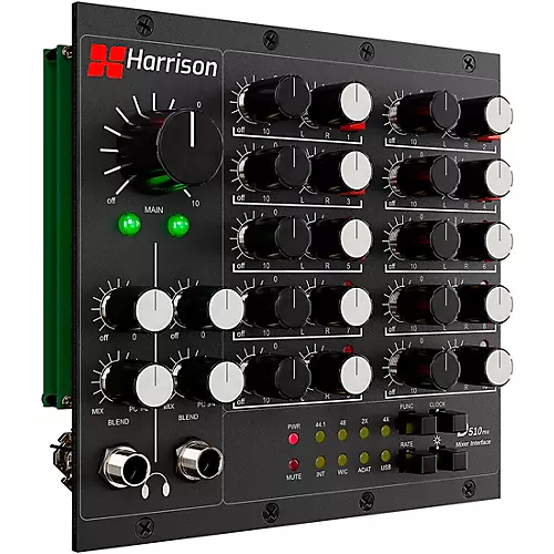 Harrison D510r 10-Slot 500 Series Rack System with Dante Interface Card & Analog Mixer Module - musicians--Friend