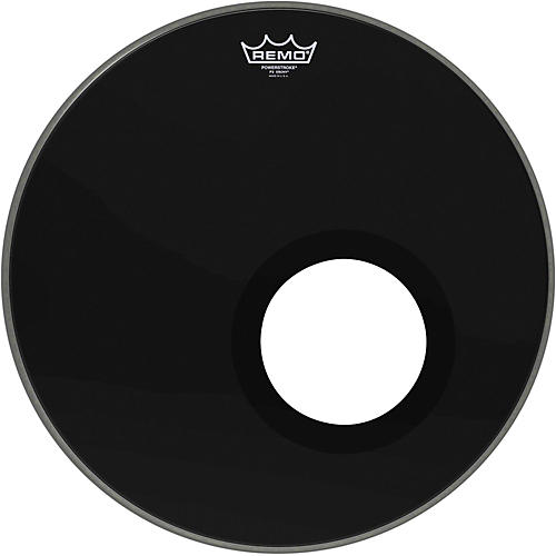 Remo Ebony Powerstroke 3 Resonant Bass Drum Head with 5 Port Hole Ebony 22 in. - musicians--Friend