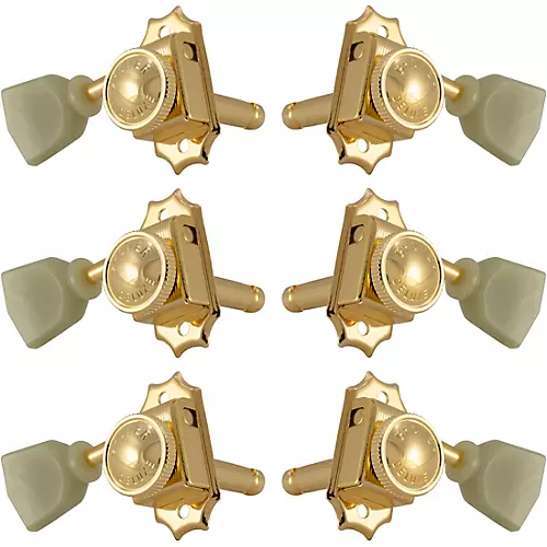 Grover Roto-Grip Locking Vintage 533 Series Keystone Button Tuning Machines Gold 3+3 - musicians--Friend