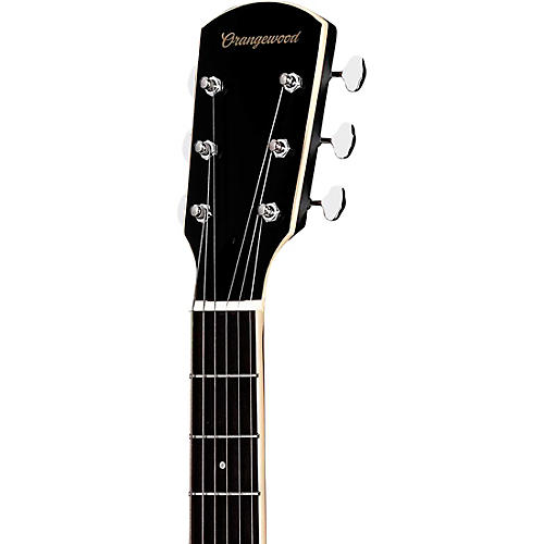 Orangewood Juniper Rubber Bridge Parlor Acoustic-Electric Guitar Black - musicians--Friend