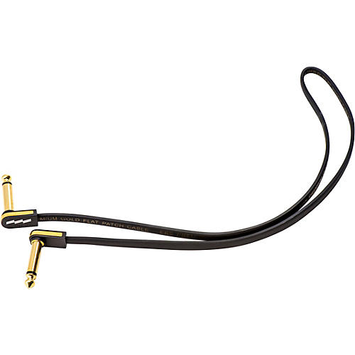 EBS Premium Flat Patch Cable 7.87 inches Black and Gold - musicians--Friend