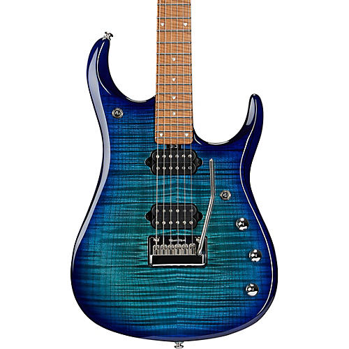 Ernie Ball Music Man JP15 Flamed Maple Top Electric Guitar Transparent Black - musicians--Friend