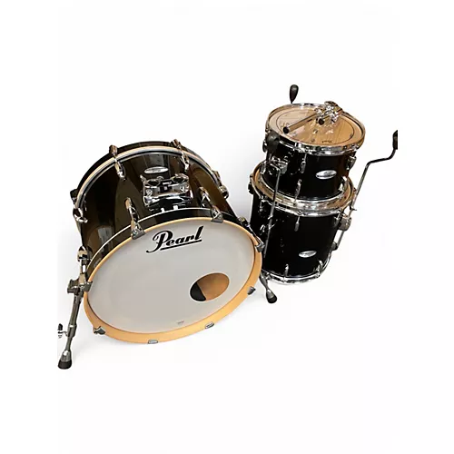 Used Pearl 3 Piece MAPLE PROFFESSIONAL Black Drum Kit Black - musicians--Friend