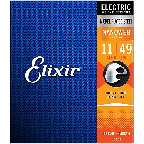 Elixir Electric Guitar Strings with NANOWEB Coating, Medium (.011-.049) - musicians--Friend
