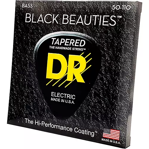 DR Strings BLACK BEAUTIES Taper Coated 4-String Bass Heavy (50-110) - musicians--Friend