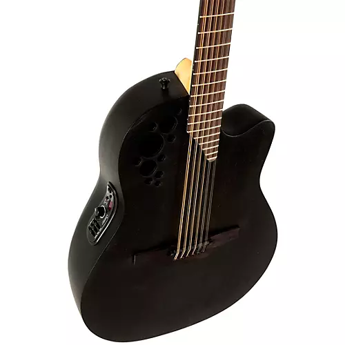 Ovation 2058TX-5-G Pro Series Elite TX Deep Contour 12-String Acoustic-Electric Guitar Textured Black - musicians--Friend