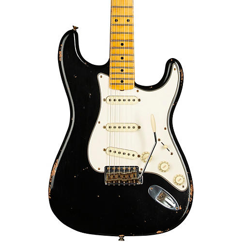 Fender Custom Shop 1958 Stratocaster Journeyman Relic Electric Guitar Masterbuilt by Todd Krause Black - musicians--Friend