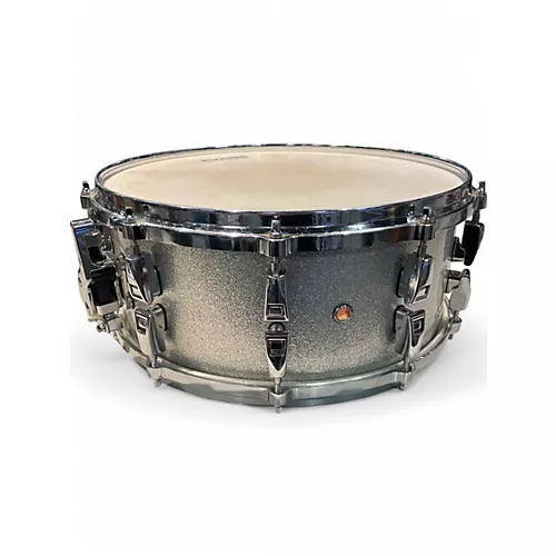 Used Yamaha 6X14 absolute hybrid maple Silver Sparkle Drum Silver Sparkle 13 - musicians--Friend