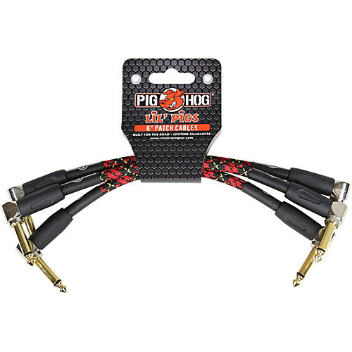 Pig Hog Instrument Cables Lil Pigs 6 in. Patch Cables (3-Pack) Tartan Plaid - musicians--Friend