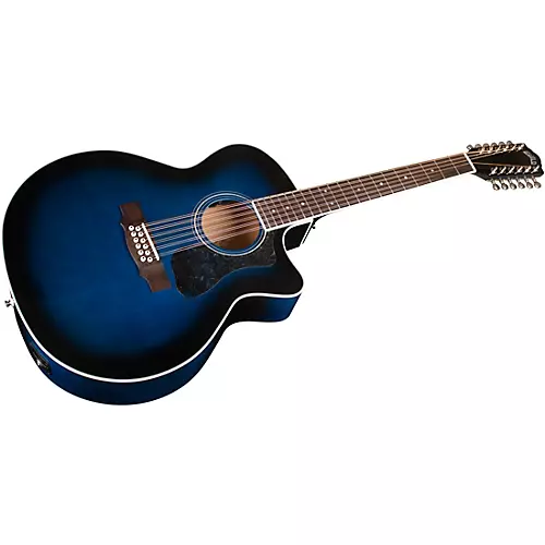 Guild F-2512CE Deluxe 12-String Cutaway Jumbo Acoustic-Electric Guitar Antique Burst - musicians--Friend