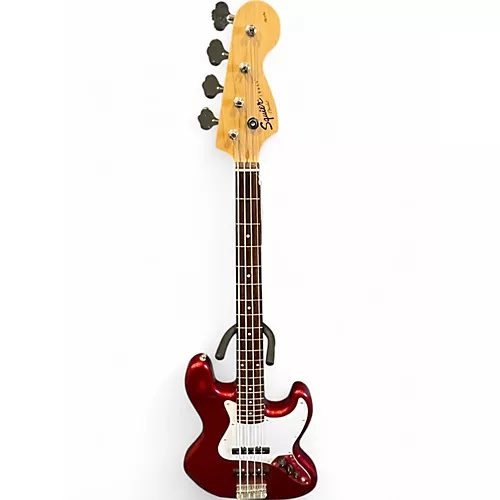 Used Squier Affinity Series J Bass Cherry Red Electric Bass Guitar Cherry Red - musicians--Friend