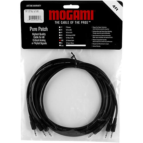 Mogami Pure Patch Modular Synth VC Cables - 3 Pack 1 ft. - musicians--Friend