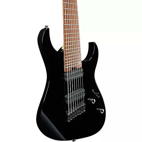 Ibanez RGMS8 Multi-Scale 8-String Electric Guitar Black - musicians--Friend