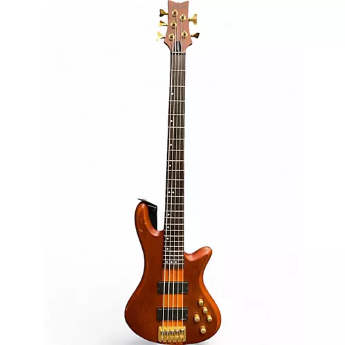 Used Schecter Guitar Research Stiletto Studio 5 String Satin Red Electric Bass Guitar Satin Red - musicians--Friend