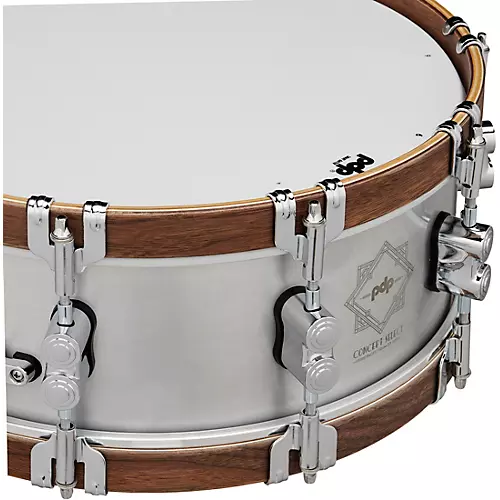 PDP by DW Concept Select Aluminum Snare Drum With Walnut Hoops 14 x 5 in. Aluminum - musicians--Friend
