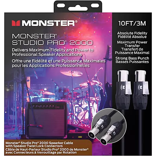 Monster Cable Prolink Studio Pro 2000 Speaker Cable with Speak-On Connectors 20 ft. Black - musicians--Friend