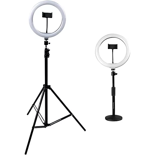 Gator Set of Two Height-Adjustable Stands With Pivoting LED Ring Lights and Universal Phone Holders - musicians--Friend