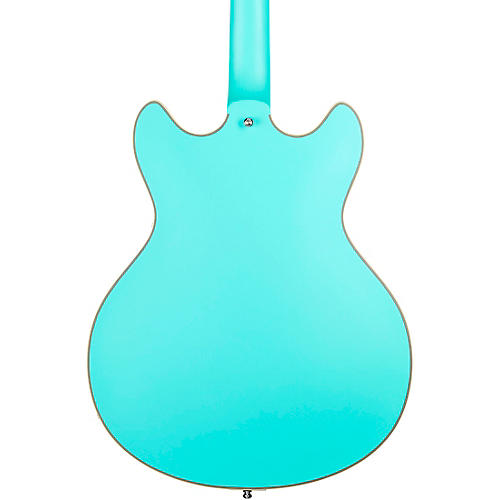 D'Angelico Deluxe DC Semi-Hollow Electric Guitar With D'Angelico Shield Tremolo Matte Surf Green - musicians--Friend