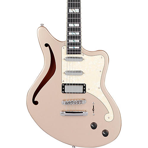 D'Angelico Deluxe Series Bedford SH Electric Guitar With USA Seymour Duncan Pickups and Stopbar Tailpiece Desert Gold - musicians--Friend