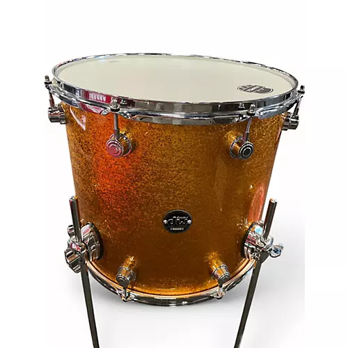 Used DW 16X16 Performance Series Floor Tom Gold Sparkle Drum Gold Sparkle 85 - musicians--Friend