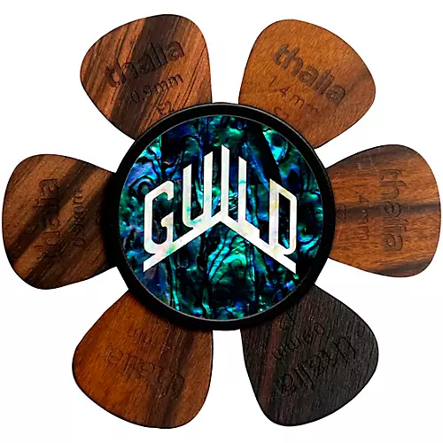Thalia x Guild Pick Puck Pick Holder Blue Abalone W Pearl Logo - musicians--Friend
