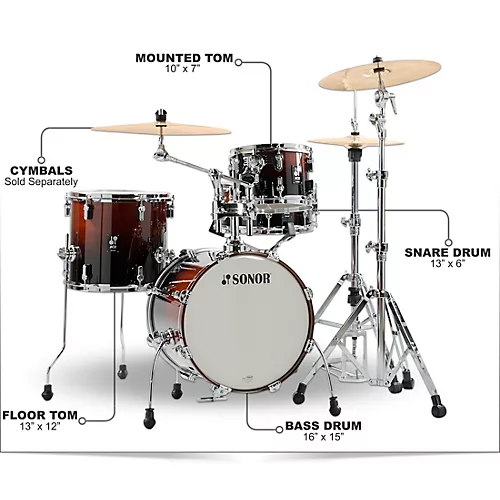 SONOR AQ2 Safari Maple 4-Piece Shell Pack Transparent Black - musicians--Friend