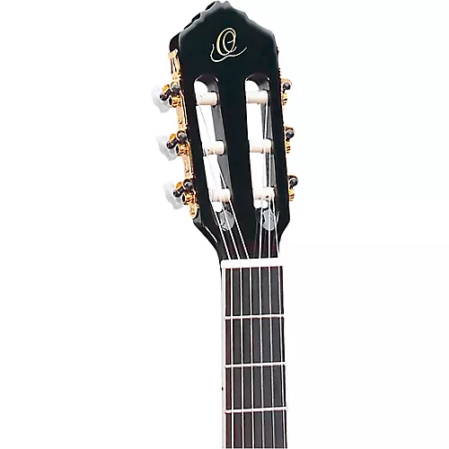 Ortega Family Series Pro RCE145BK Thinline Acoustic-Electric Nylon Guitar Gloss Black - musicians--Friend