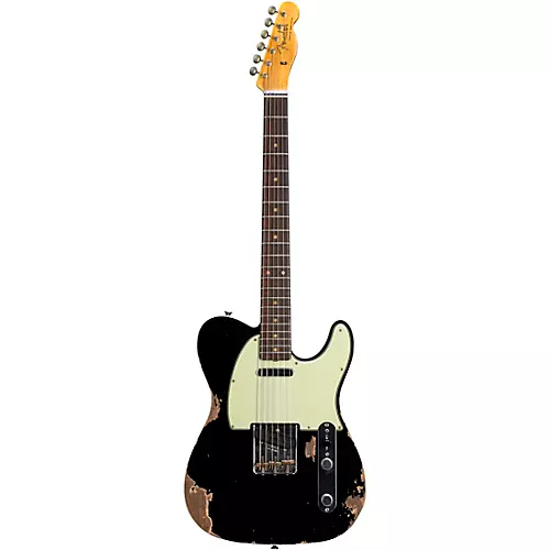 Fender Custom Shop 1960 Telecaster Custom Heavy Relic Electric Guitar Aged Black - musicians--Friend