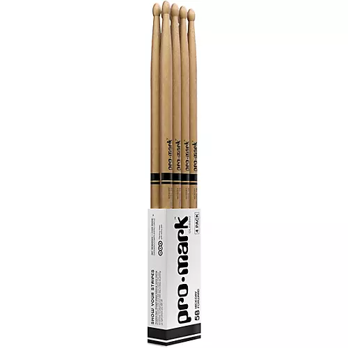Promark Classic Forward Hickory Drum Sticks, Buy 3 Pair, Get 1 Pair Free 5B Wood Tip - musicians--Friend