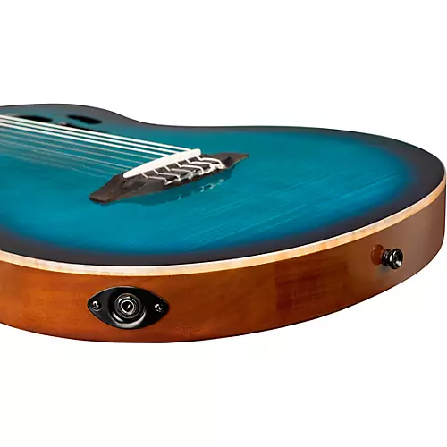 Ortega TourPlayer Deluxe Left-Handed Nylon-String Acoustic-Electric Guitar Blue Burst - musicians--Friend
