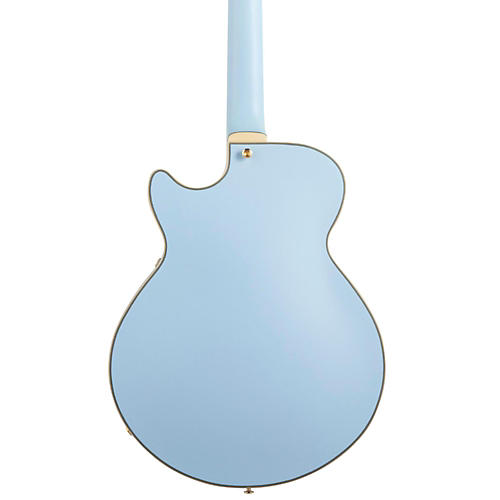 D'Angelico D'Angelico EX-SS Non-F Hole Deluxe Edition Hollowbody Electric Guitar Matte Powder Blue Tortoise Pickguard - musicians--Friend