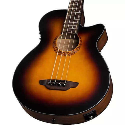 Luna Tribal Acoustic-Electric Bass Tobacco Sunburst - musicians--Friend