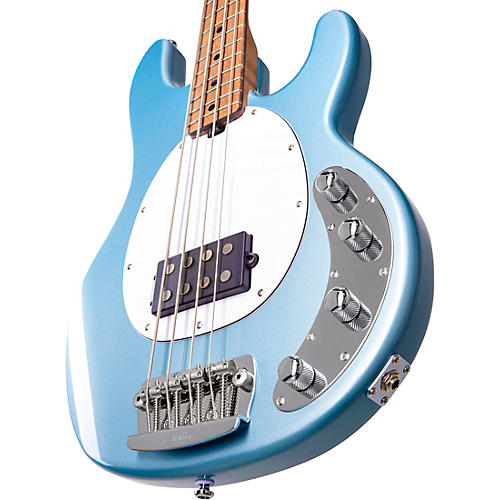 Sterling by Music Man StingRay Ray34 Maple Fingerboard Electric Bass Firemist Silver - musicians--Friend
