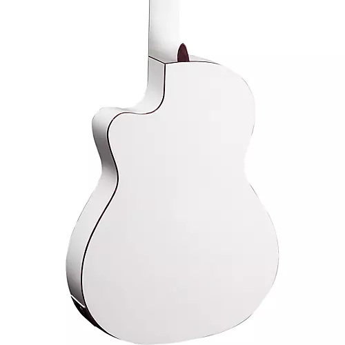 Ortega Family Series Pro RCE145WH Thinline Acoustic Electric Nylon Guitar White - musicians--Friend
