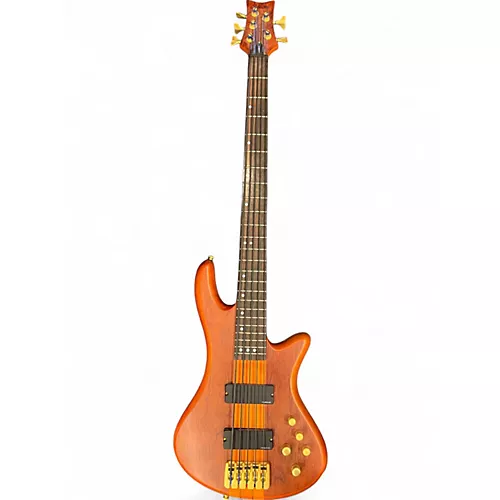Used Schecter Guitar Research Stiletto Studio 5 String satin honey Electric Bass Guitar satin honey - musicians--Friend