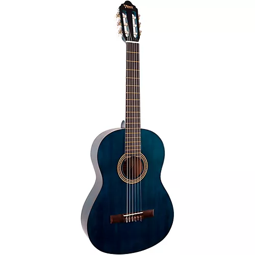 Valencia 200 Series Full Size Classical Acoustic Guitar Transparent Blue - musicians--Friend