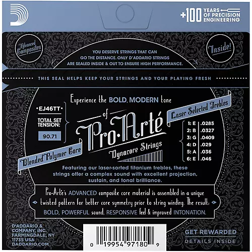 D'Addario EJ46TT ProArte DynaCore Hard Classical Guitar Strings - musicians--Friend