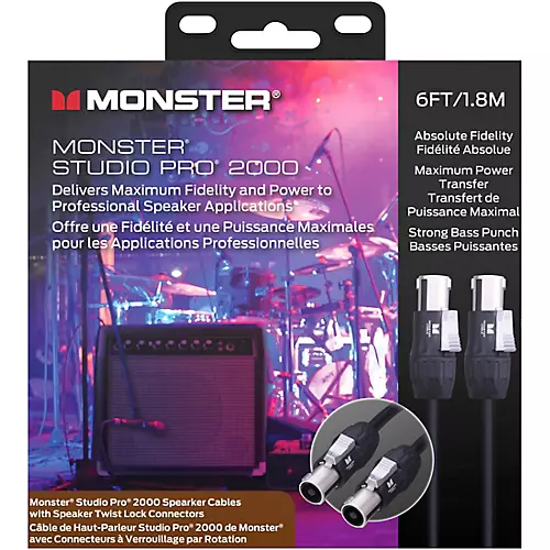 Monster Cable Prolink Studio Pro 2000 Speaker Cable with Speak-On Connectors 20 ft. Black - musicians--Friend