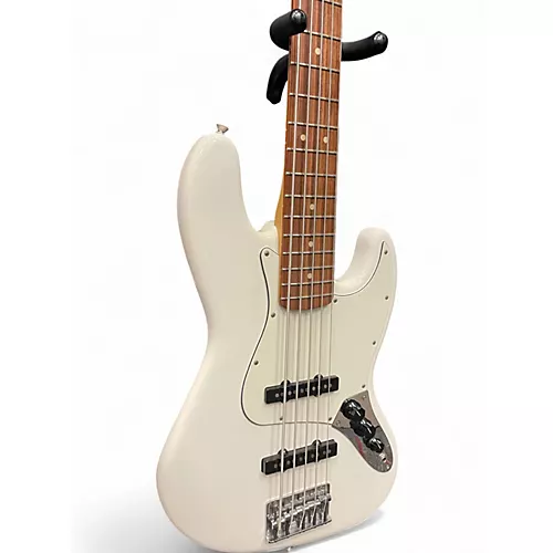 Used Fender Standard Jazz Bass V 5 String Olympic White Electric Bass Guitar Olympic White - musicians--Friend
