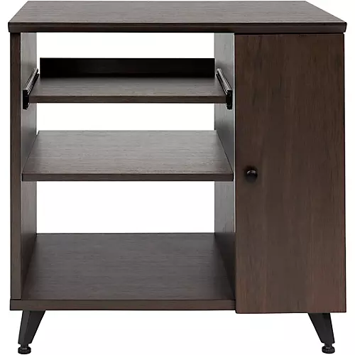 Gator GFW-ELITESIDECAR Elite Furniture Series Rolling Rack Sidecar Cabinet with Configurable Rack Space & Shelving Dark Walnut - musicians--Friend