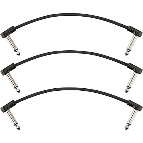 Fender Blockchain Patch Angle to Angle Cables, 3-Pack 16 in. Black - musicians--Friend
