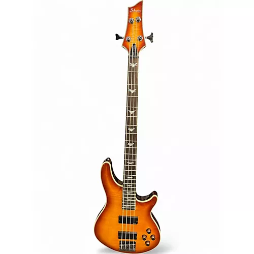 Used Schecter Guitar Research Omen Extreme 4 String Vintage Sunburst Electric Bass Guitar Vintage Sunburst - musicians--Friend